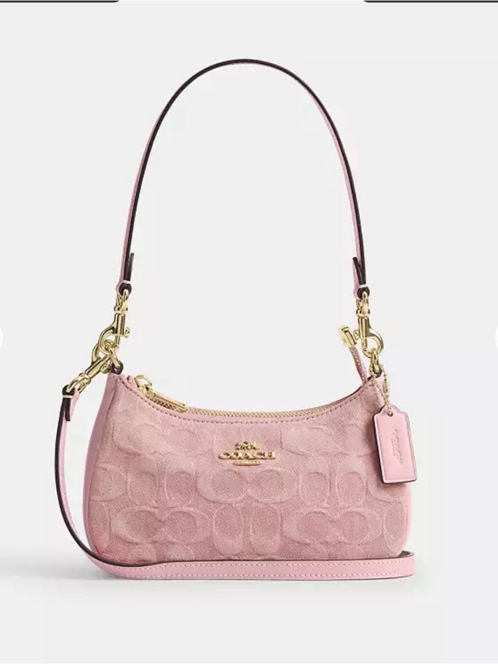 Coach Teri Mini Crossbody Bag In Signature Pink Denim - Picture 2 of 3
